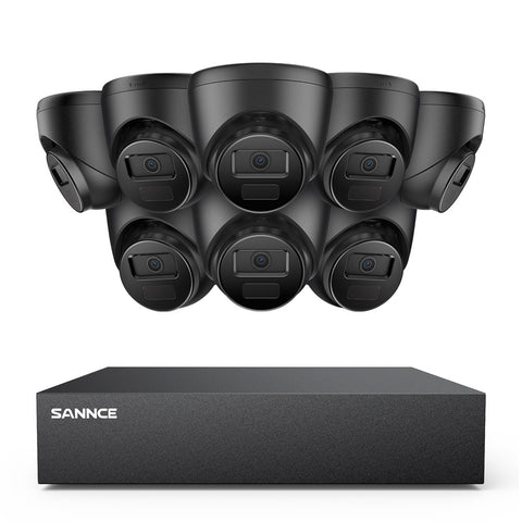 8 Canaux 5MP Système de Caméra de Sécurité Filaire  - DVR Hybride, 8 Caméras Turret 2MP, Intérieur & Extérieur, Détection Intelligente de Mouvement, Accès à Distance