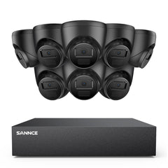 8 Canaux 5MP Système de Caméra de Sécurité Filaire  - DVR Hybride, 8 Caméras Turret 2MP, Intérieur & Extérieur, Détection Intelligente de Mouvement, Accès à Distance