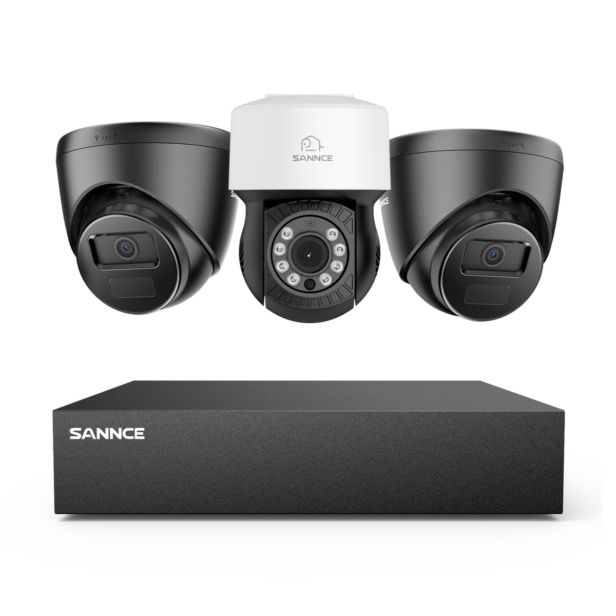 5MP 8 canaux PT Système de caméra de sécurité  - DVR hybride 5 en 1, caméra de vidéosurveillance Pan & Tilt, vision nocturne jusqu'à 100 pieds, détection de mouvement, extérieure, étanche