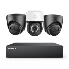 5MP 8 canaux PT Système de caméra de sécurité  - DVR hybride 5 en 1, caméra de vidéosurveillance Pan & Tilt, vision nocturne jusqu'à 100 pieds, détection de mouvement, extérieure, étanche
