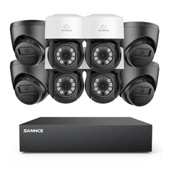 1080P 8 canaux PT Système de caméra de sécurité  - DVR hybride 5 en 1, caméra de vidéosurveillance Pan & Tilt, vision nocturne jusqu'à 100 pieds, détection de mouvement, extérieure, étanche