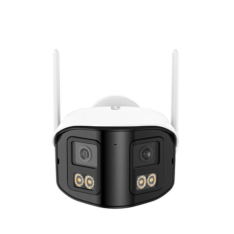 FDQ400 Système de vidéosurveillance PoE 4K 10 canaux, NVR 8MP + 2 caméras IP 4MP Wi-Fi/PoE, double objectif, angle 170°, vision nocturne couleur, audio bidirectionnel, détection humaine IA