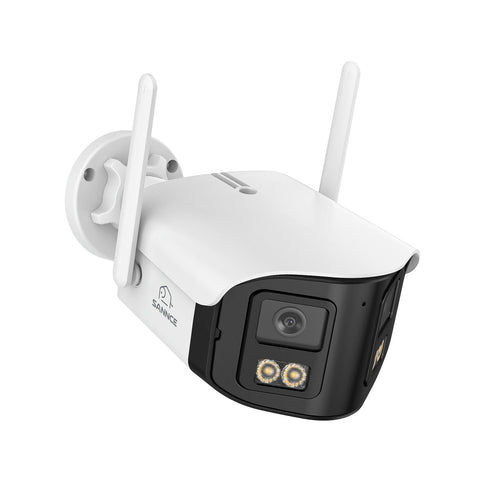 FDQ400 Système de vidéosurveillance PoE 4K 10 canaux, NVR 8MP + 4 caméras IP 4MP Wi-Fi/PoE, double objectif, angle 170°, vision nocturne couleur, audio bidirectionnel, détection humaine IA