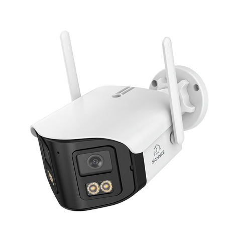 4MP Système de Surveillance WiFi 16 Canaux, NVR 8MP, 9 Caméras Double Objectif, Angle 170°, Vision Nocturne Couleur, Alexa