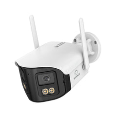 4MP Système de Surveillance WiFi 16 Canaux, NVR 8MP, 6 Caméras Double Objectif, Angle 170°, Vision Nocturne Couleur, Alexa