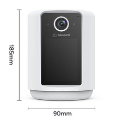 SANNCE Caméra IP sans fil alimentée par batterie 2K avec écran 2,4 pouces, lumière nocturne douce, appel en un clic, audio bidirectionnel WiFi Baby Monitor pour la sécurité à domicile de bébé/chien/chat/chiot, vision nocturne, détection de mouvement AI