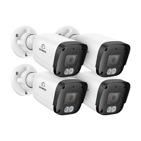 Caméra de sécurité IP PoE Full HD 5MCaméra de sécurité IP PoE Full HD 5MP 4 pièces, vision nocturne, détection avancée, étanchéité IP67P, 4 pièces, communication bidirectionnelle, vision nocturne
