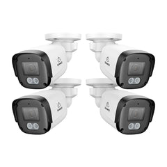 4 pièces Caméra de sécurité IP PoE Full HD 3MP, Communication Bidirectionnelle