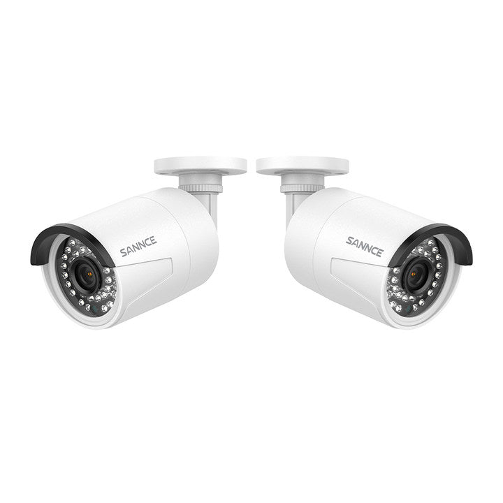 Caméra IP de sécurité extérieure PoE Super HD 5MP avec enregistrement audio pour SANNCE NVR N98PBD/N96PBK (lot de 2)