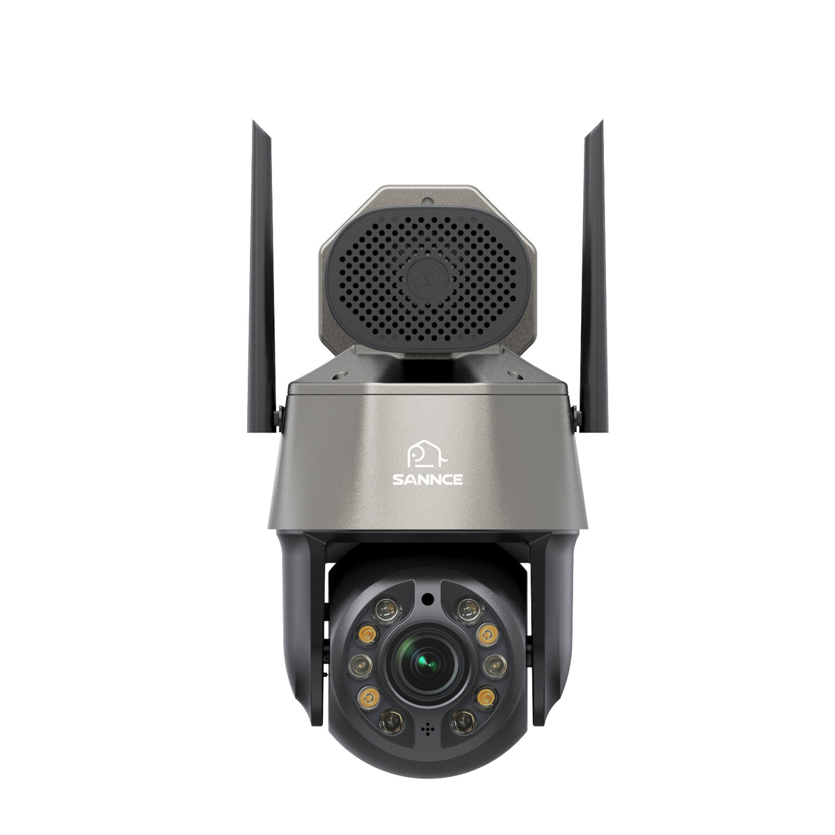 Caméra à dôme 5MP avec zoom 20X, vision nocturne à double lumière intelligente, détection d'humains par IA, rotation de 270° et inclinaison de 90°, communication audio bidirectionnelle, stockage local maximal de 128 Go et dans le cloud
