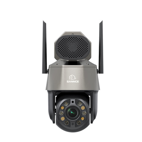 Caméra à dôme 5MP avec zoom 20X, vision nocturne à double lumière intelligente, détection d'humains par IA, rotation de 270° et inclinaison de 90°, communication audio bidirectionnelle, stockage local maximal de 128 Go et dans le cloud