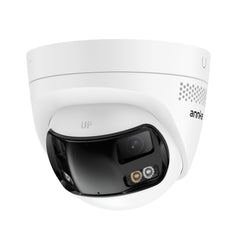 FCD800 - Caméra de sécurité extérieure PoE à double objectif 8MP UHD, vue panoramique à 180°, vision nocturne intelligente à double éclairage, audio bidirectionnel, sirène et alarme actives, détection humaine et de véhicules, IP67