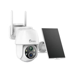 Reconditionné Certifié Camstro Caméra de Sécurité Solaire 3MP, 5200mAh, 130°, Vision Nocturne Couleur, Détection Intelligente, Audio Bidirectionnel, Alexa & Google