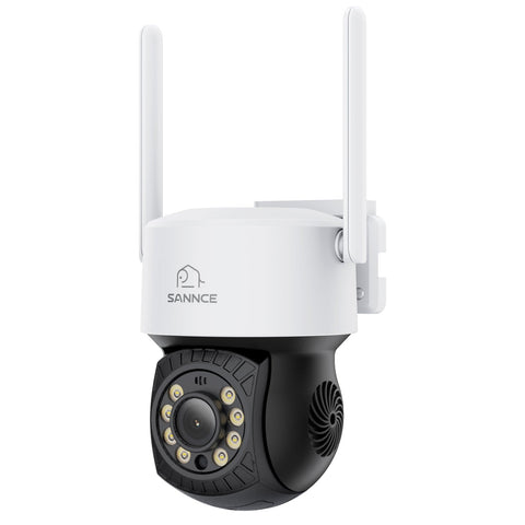 Kit Vidéosurveillance WiFi 5MP 16 Canaux, NVR 8MP, Caméras PT, Détection IA, Audio, Vision Nocturne, Compatible Alexa (4 PT + 1 Double Objectif 4MP)