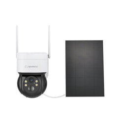 Pack of 2, Caméra IP sans fil Panoramique et Inclinaison 4MP - Alimentation sur Batterie/Solaire, Vision Nocturne Couleur, Audio Bidirectionnel, Compatible avec Alexa, Détection de Forme Humaine par PIR