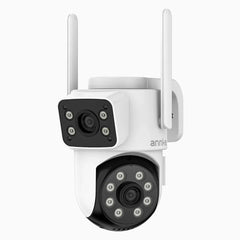 WCD220 - Caméra de Surveillance WiFi Extérieure Double Objectif 4MP, 350° Pan & 90° Tilt, Détection Humaine, Vision Nocturne Double Éclairage, Sirène Active, Audio Bidirectionnel, Cloud & Carte MicroSD jusqu’à 128 Go, Compatible Alexa