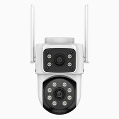 WCD220 - Caméra de Surveillance WiFi Extérieure Double Objectif 4MP, 350° Pan & 90° Tilt, Détection Humaine, Vision Nocturne Double Éclairage, Sirène Active, Audio Bidirectionnel, Cloud & Carte MicroSD jusqu’à 128 Go, Compatible Alexa