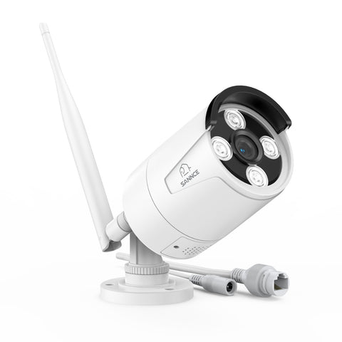 Caméra de sécurité sans fil 8 MP, 2 caméras IP Wi-Fi pour NVR SANNCE N98WHG, détection de présence et alertes de mouvement intelligentes, vision nocturne jusqu'à 30 m, audio bidirectionnel, compatible avec Alexa
