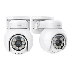 2 pièces 4K 8MP Caméra IP sécurité extérieure PoE - Rotation & Inclinaison, Détection intelligente des véhicules, Audio bidirectionnel, Stockage sur carte TF jusqu'à 256G, Compatible Onvif, fonctionne avec SANNCE N98PBD/N96PBK