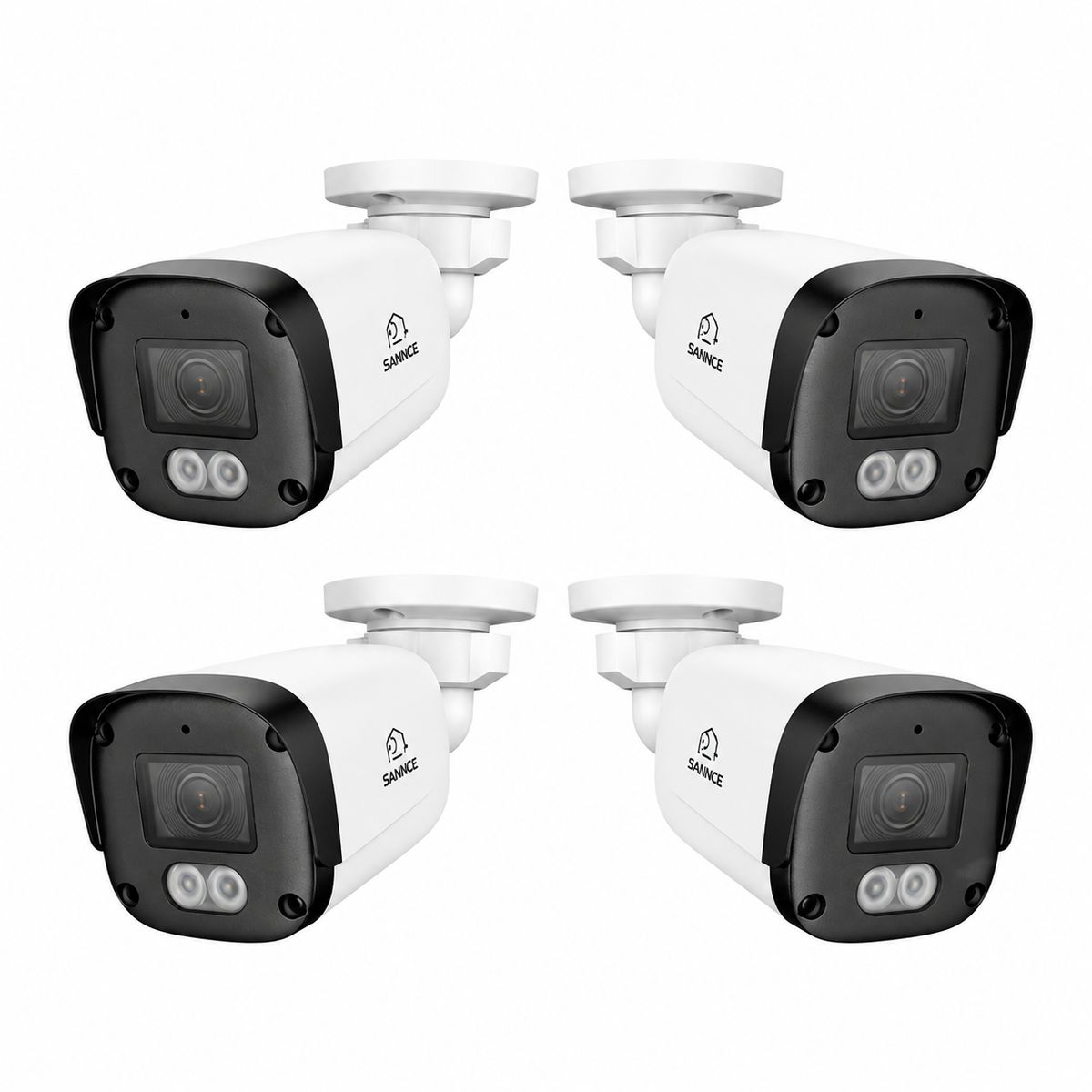 Caméra de sécurité IP PoE Full HD 5MP, 4 pièces, capacité de stockage 256 Go, carte TF, communication bidirectionnelle