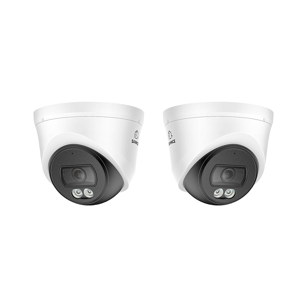 WD800 – Caméra dôme PoE 4K additionnelle avec audio, détection par IA, objectif grand angle, vision nocturne couleur à double éclairage et étanchéité IP67