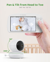 SANNCE 1080p Moniteur pour Bébé Vidéo Avancé, Écran LCD 5,5 pouces avec Baby Monitor HD 1920x1080p