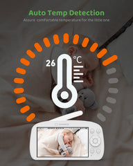 SANNCE 1080p Moniteur pour Bébé Vidéo Avancé, Écran LCD 5,5 pouces avec Baby Monitor HD 1920x1080p