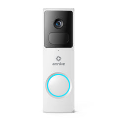 ANNKE Caméra de porte sans fil en plein écran HD 1080P, angle de vue de 148°, alimentée par une batterie de 4800mAh, détection de mouvement, audio bidirectionnel, stockage dans le cloud et sur carte TF, compatible avec Alexa