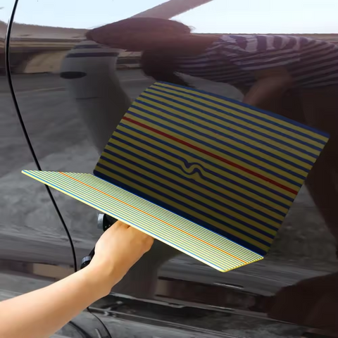 Outil de débosselage - Panneau réflecteur de réparation de carrosserie automobile avec test de bande jaune sans peinture