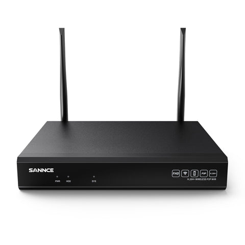 SANNCE 8MP 10-Canal NVR sans fil, 8MP NVR, Enregistrement audio, Détection d'humains par IA, Compatible avec Alexa