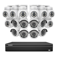 16 canaux 4K PoE PTZ Système de caméras de sécurité, 8MP caméras IP PoE extérieures , Pan & Tilt, NVR compatible ONVIF, audio bidirectionnel, détection intelligente humaine/vehicule (8x caméras PT+8x caméras IP)