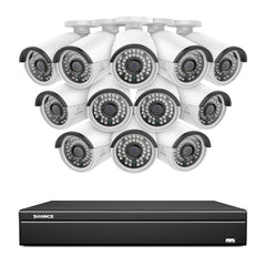 16 canaux 5MP PoE Système de caméras de sécurité , 4K NVR & 5MP caméras  IP PoE extérieures , Compatible ONVIF, H.265, enregistrement audio, détection humaine/vehicule