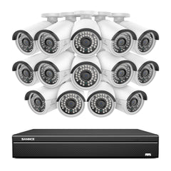 16 canaux 4K PoE Système de caméras de sécurité, 8MP caméras IP PoE extérieures, NVR compatible ONVIF, audio bidirectionnel, détection intelligente humaine/vehicule
