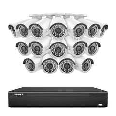 16 canaux 4K PoE Système de caméras de sécurité, 8MP caméras IP PoE extérieures, NVR compatible ONVIF, audio bidirectionnel, détection intelligente humaine/vehicule