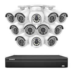 16 canaux 4K PoE PTZ Système de caméras de sécurité, 8MP caméras IP PoE extérieures , Pan & Tilt, NVR compatible ONVIF, audio bidirectionnel, détection intelligente humaine/vehicule (2x caméras PT+10x caméras IP)