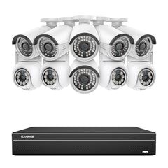 16 canaux 4K PoE PTZ Système de caméras de sécurité, 8MP caméras IP PoE extérieures , Pan & Tilt, NVR compatible ONVIF, audio bidirectionnel, détection intelligente humaine/vehicule (4x caméras PT+6x caméras IP)