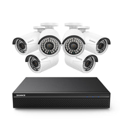 8 Canaux 5MP Système de Sécurité, 6 Bullet IP Caméras, PoE NVR, Enregistrement Audio, Compatible avec onvif