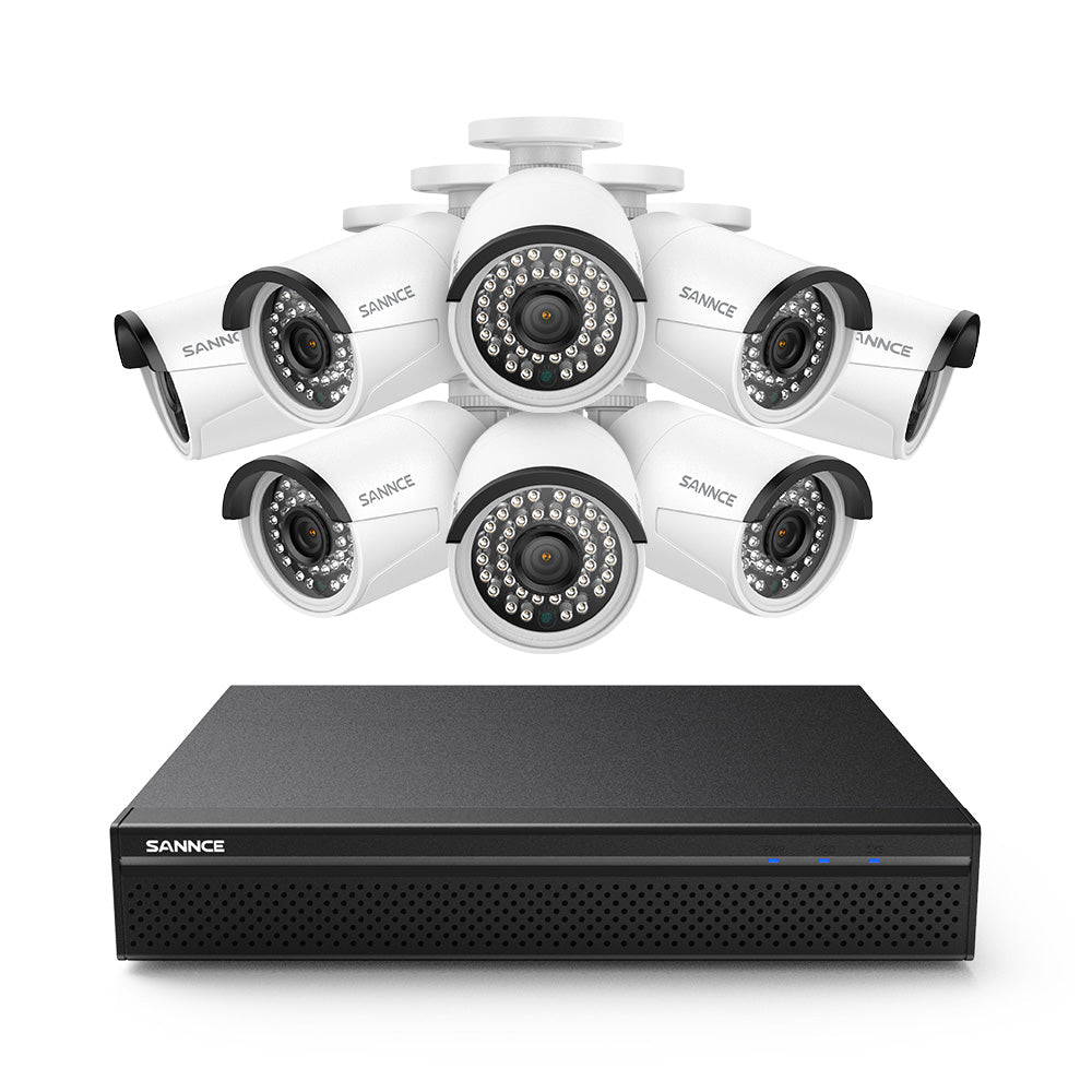 Système de caméras de sécurité PoE 4K 8 canaux, 8 caméras PoE, audio bidirectionnel, étanchéité IP66, détection humaine intelligente par IA, compatible avec Alexa et ONVIF
