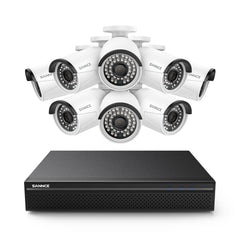 Système de caméras de sécurité PoE 4K 8 canaux, 8 caméras PoE, audio bidirectionnel, étanchéité IP66, détection humaine intelligente par IA, compatible avec Alexa et ONVIF