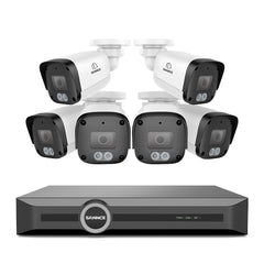Système de sécurité PoE 5MP à 8 canaux, NVR 6MP, S+265, Détection d'humains et de véhicules, Lecture intelligente, Notification intelligente avec image jointe