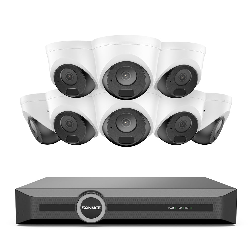 Système de sécurité PoE 5MP à 8 canaux, NVR 6MP, S+265, Détection d'humains et de véhicules, Lecture intelligente, Notification intelligente avec image jointe