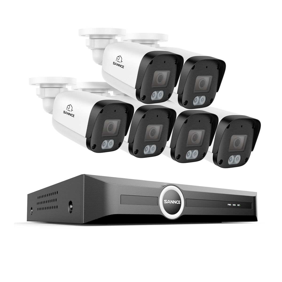 Système de sécurité PoE 5MP à 8 canaux, NVR 6MP, S+265, Détection d'humains et de véhicules, Lecture intelligente, Notification intelligente avec image jointe
