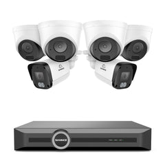 Système de sécurité PoE 5MP à 8 canaux, NVR 6MP, S+265, Détection d'humains et de véhicules, Lecture intelligente, Notification intelligente avec image jointe