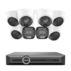 Système de sécurité PoE 5MP à 8 canaux, NVR 6MP, S+265, Détection d'humains et de véhicules, Lecture intelligente, Notification intelligente avec image jointe