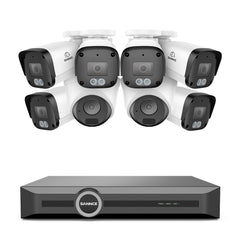 Système de sécurité PoE 5MP à 8 canaux, NVR 6MP, S+265, Détection d'humains et de véhicules, Lecture intelligente, Notification intelligente avec image jointe