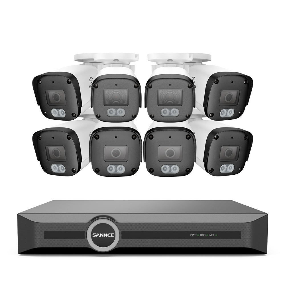 FW800 – Système de vidéosurveillance PoE 4K avec audio, détection par IA, objectif grand angle, vision nocturne couleur à double éclairage et étanchéité IP67