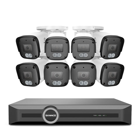 FW800 – Système de vidéosurveillance PoE 4K avec audio, détection par IA, objectif grand angle, vision nocturne couleur à double éclairage et étanchéité IP67