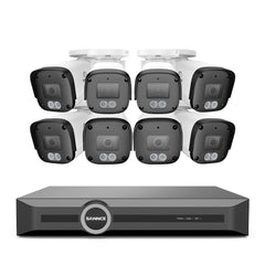 FW800 – Système de vidéosurveillance PoE 4K avec audio, détection par IA, objectif grand angle, vision nocturne couleur à double éclairage et étanchéité IP67
