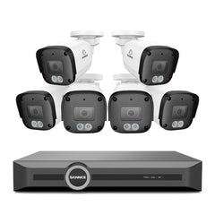 FW800 – Système de vidéosurveillance PoE 4K avec audio, compression S+265, détection par IA, vision nocturne couleur à double éclairage et étanchéité IP67