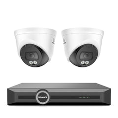 WD800 – Système de vidéosurveillance PoE 4K avec audio, détection par IA, vision nocturne couleur à double éclairage, étanchéité IP67 (NVR 8 canaux + 2 caméras)
